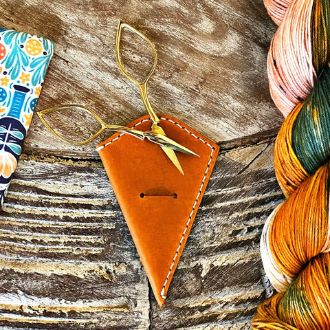 Jennifer Yun Leather Scissor Sleeve + Kelmscott Designs Devon Scissors