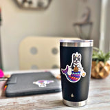 Knitting Merdog Unicorn Sticker and Magnet